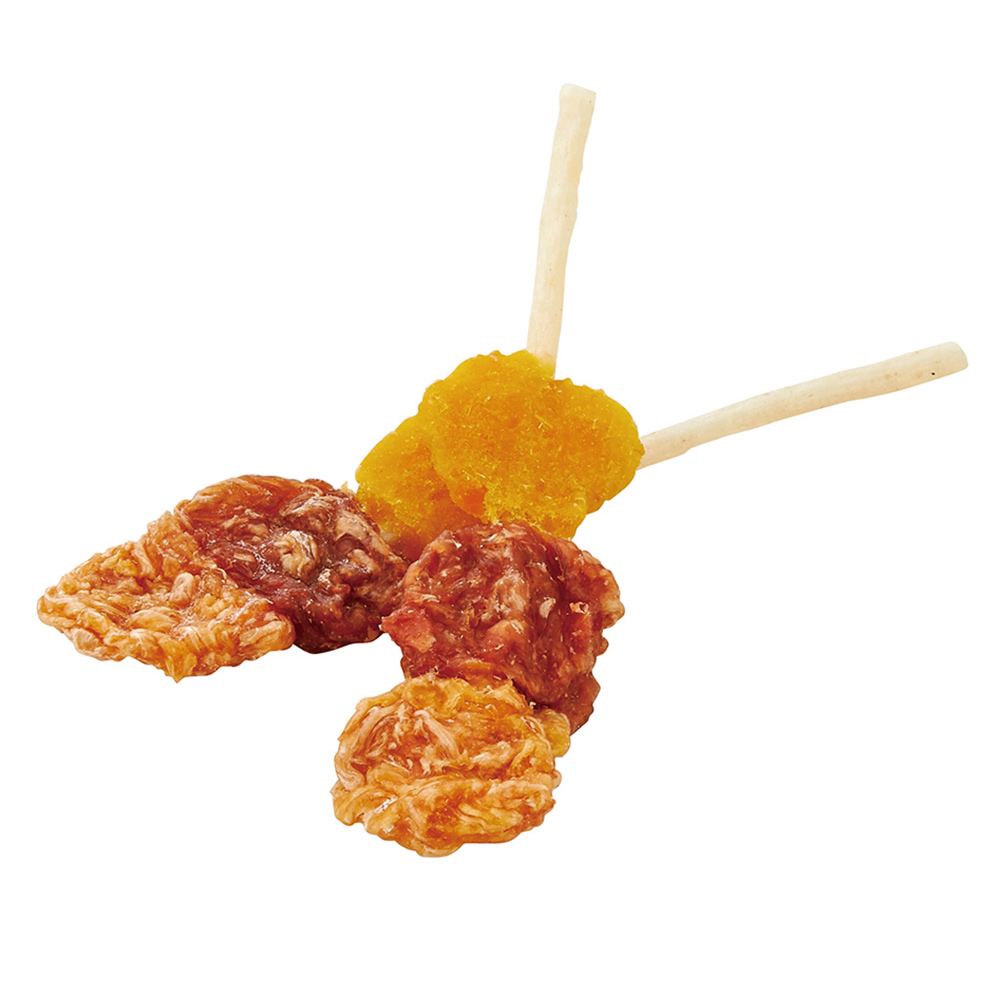 ゴン太のササミ・スナギモ・<br>さつまいも三色巻き　うま味串