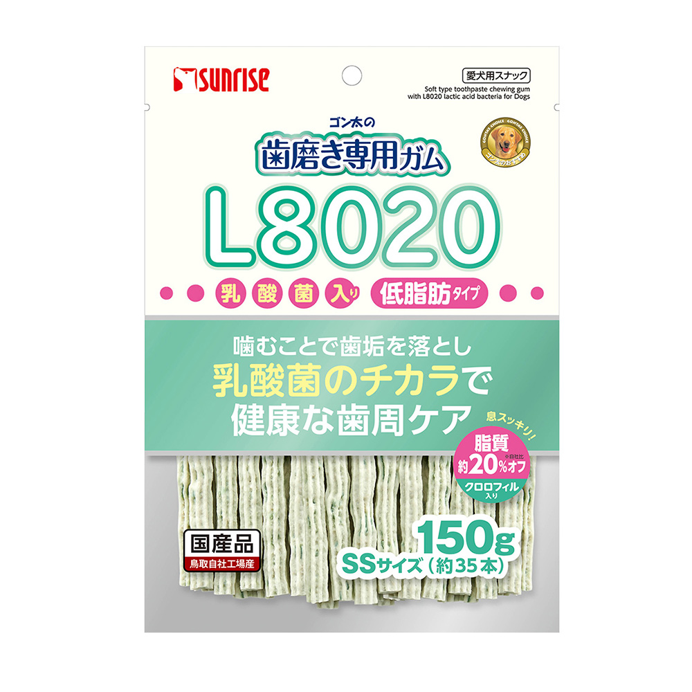 ゴン太の歯磨き専用ガムSSサイズ<br>L8020乳酸菌入り　クロロフィル入り<br>低脂肪