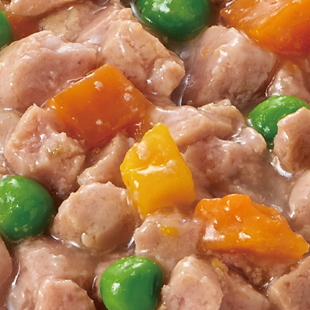 ナチュラハグレインフリー<br>チキン・ほぐしささみ・<br>緑黄色野菜入り　とろみスープ